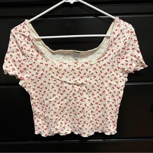 PacSun Cherry Print baby tee crop top